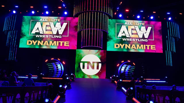 The AEW Dynamite stage from 2019 when the company aired on TNT.
